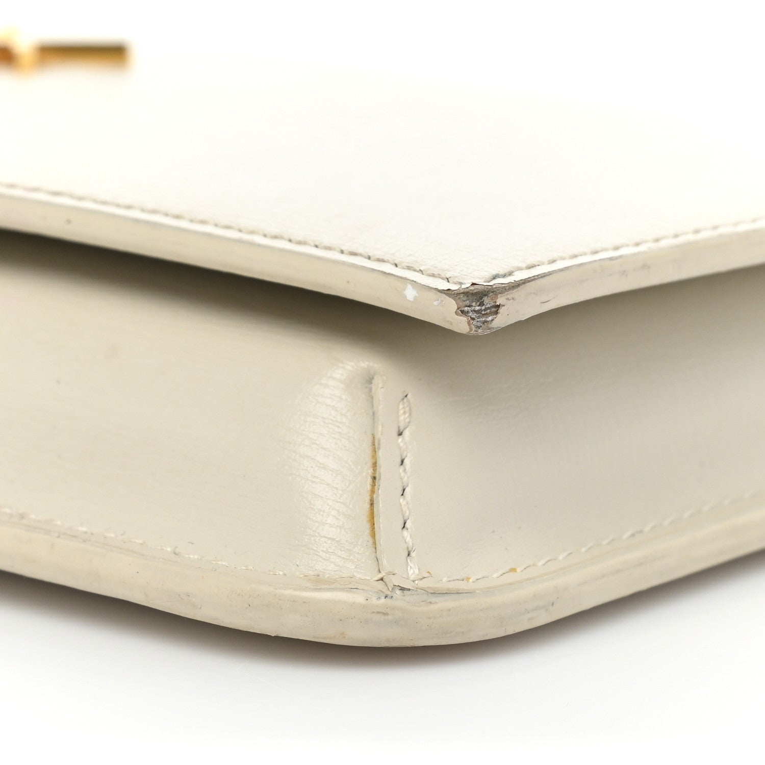 Saint Laurent Smooth Calfskin Monogram Phone Holder Crossbody Crema Soft 6 of 15