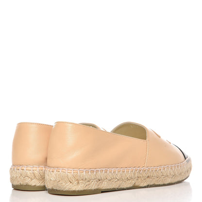 Chanel Lambskin CC Espadrilles 39 Beige Black 4 of 10