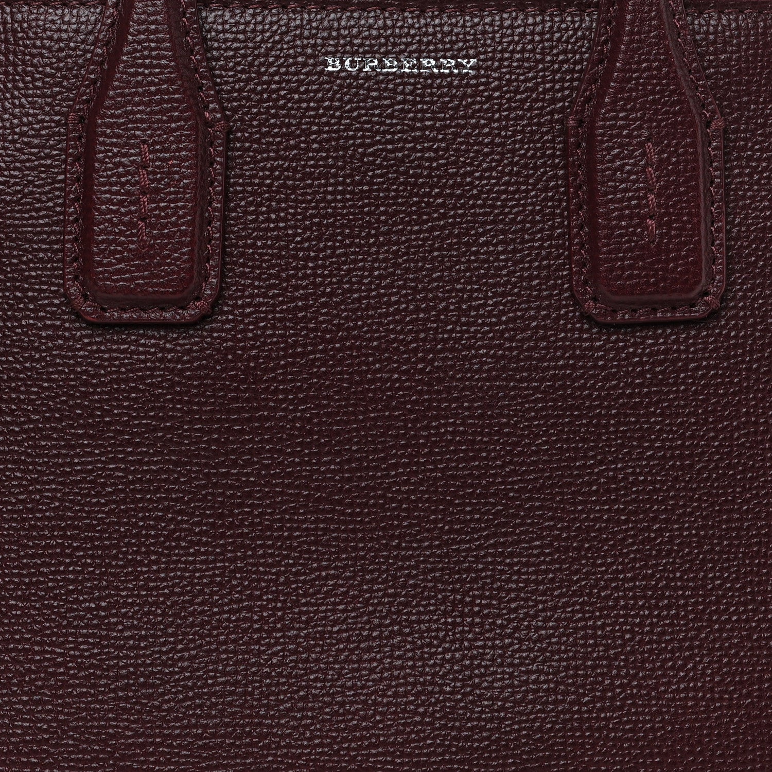 Burberry Grainy Calfskin House Check Small Banner Tote Mahogany Red 7 of 9
