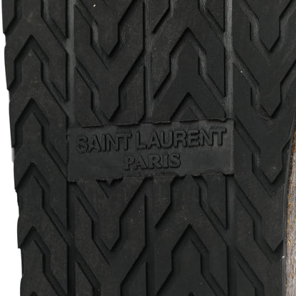 Saint Laurent Calfskin Suede Joan Slide Sandals 38 Black 6 of 9