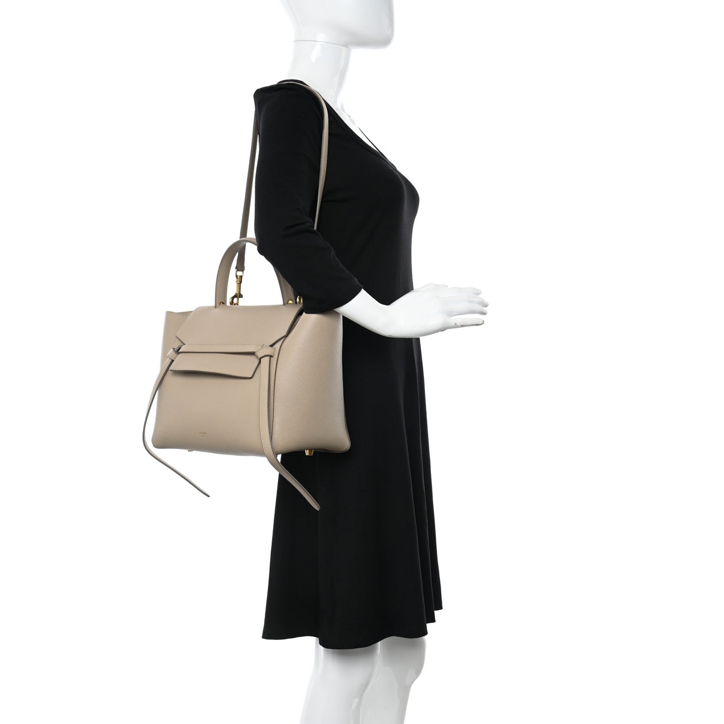 Grained Calfskin Mini Belt Bag Light Taupe
