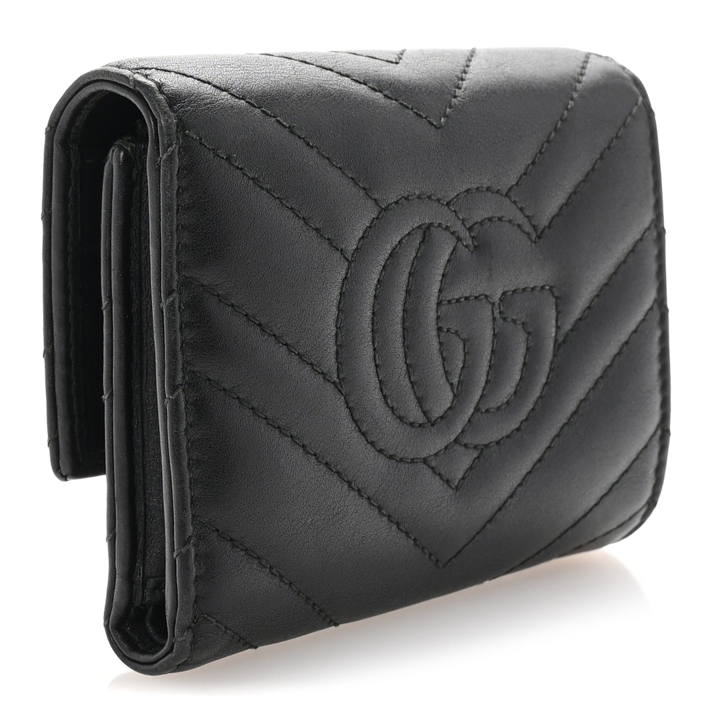 Calfskin Matelasse GG Marmont Wallet Black