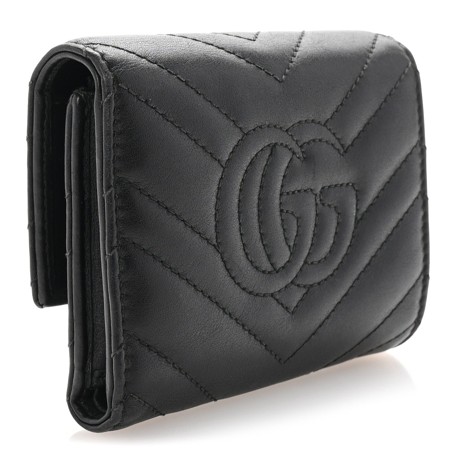 Gucci Calfskin Matelasse GG Marmont Wallet Black 3 of 8