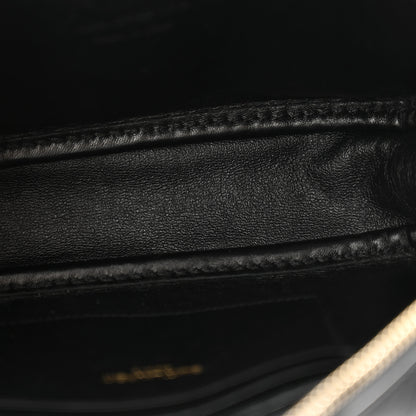 Saint Laurent Raffia Canvas Monogram Mini Lou Camera Bag Beige Black 5 of 13