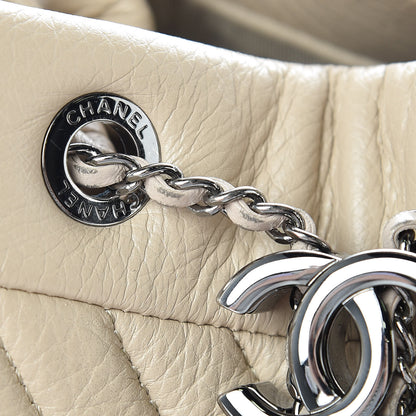 Chanel Deerskin Chevron Small CC Chain Bucket Bag Beige 9 of 14
