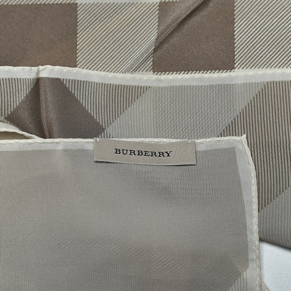 Burberry Silk Giant Check Scarf Pale Stone 5 of 5