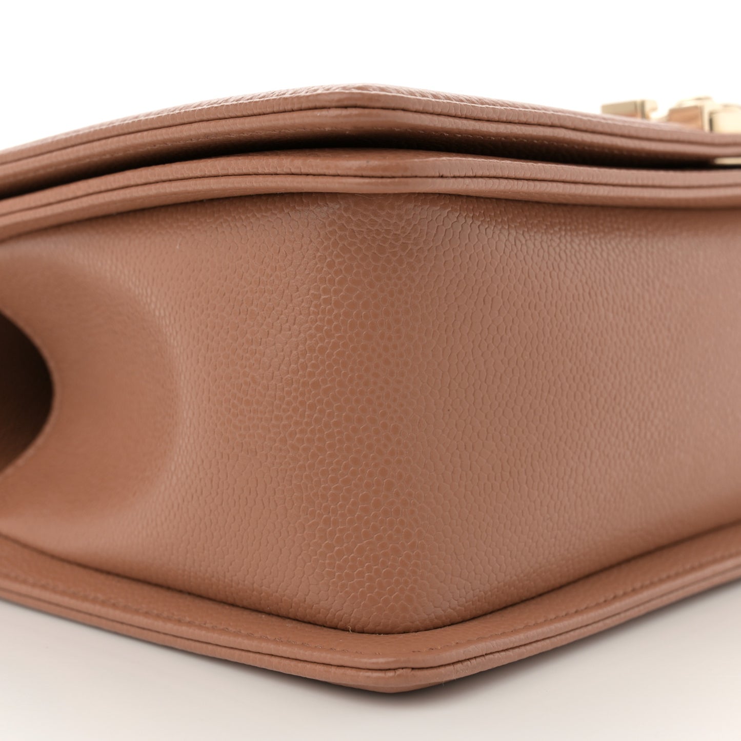 Caviar Quilted Medium Boy Flap Brown