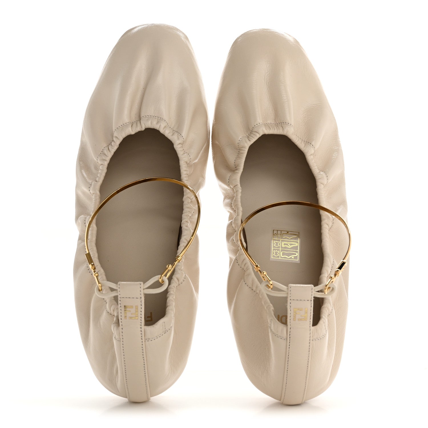 Fendi Vitello Filo Ballerina Flats 39 Shell 2 of 11