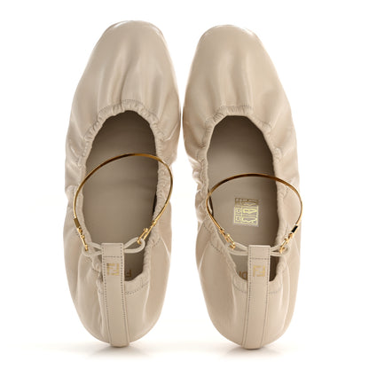 Fendi Vitello Filo Ballerina Flats 39 Shell 2 of 11