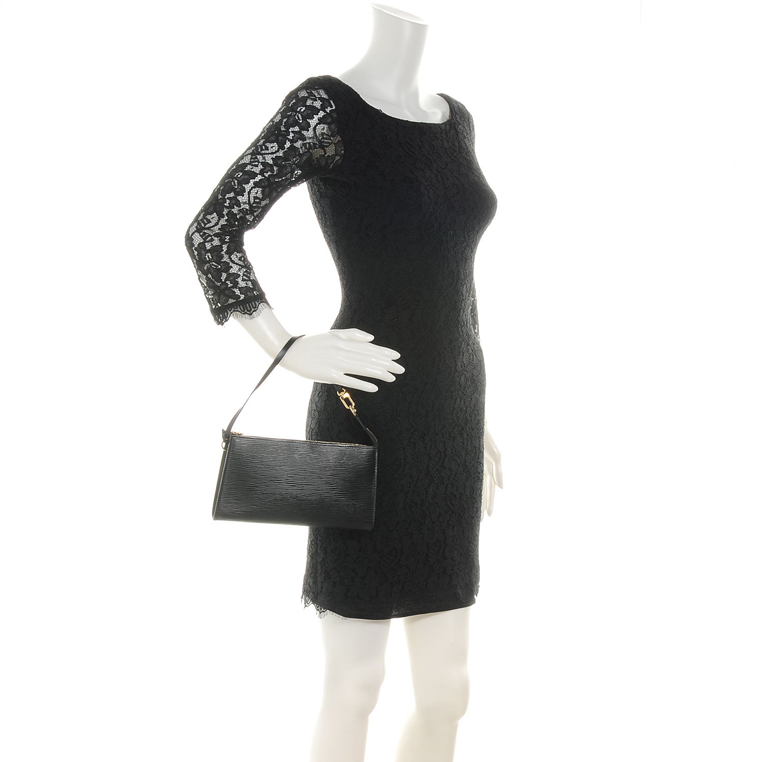 Louis Vuitton Epi Pochette Accessories 21 Black 2 of 7