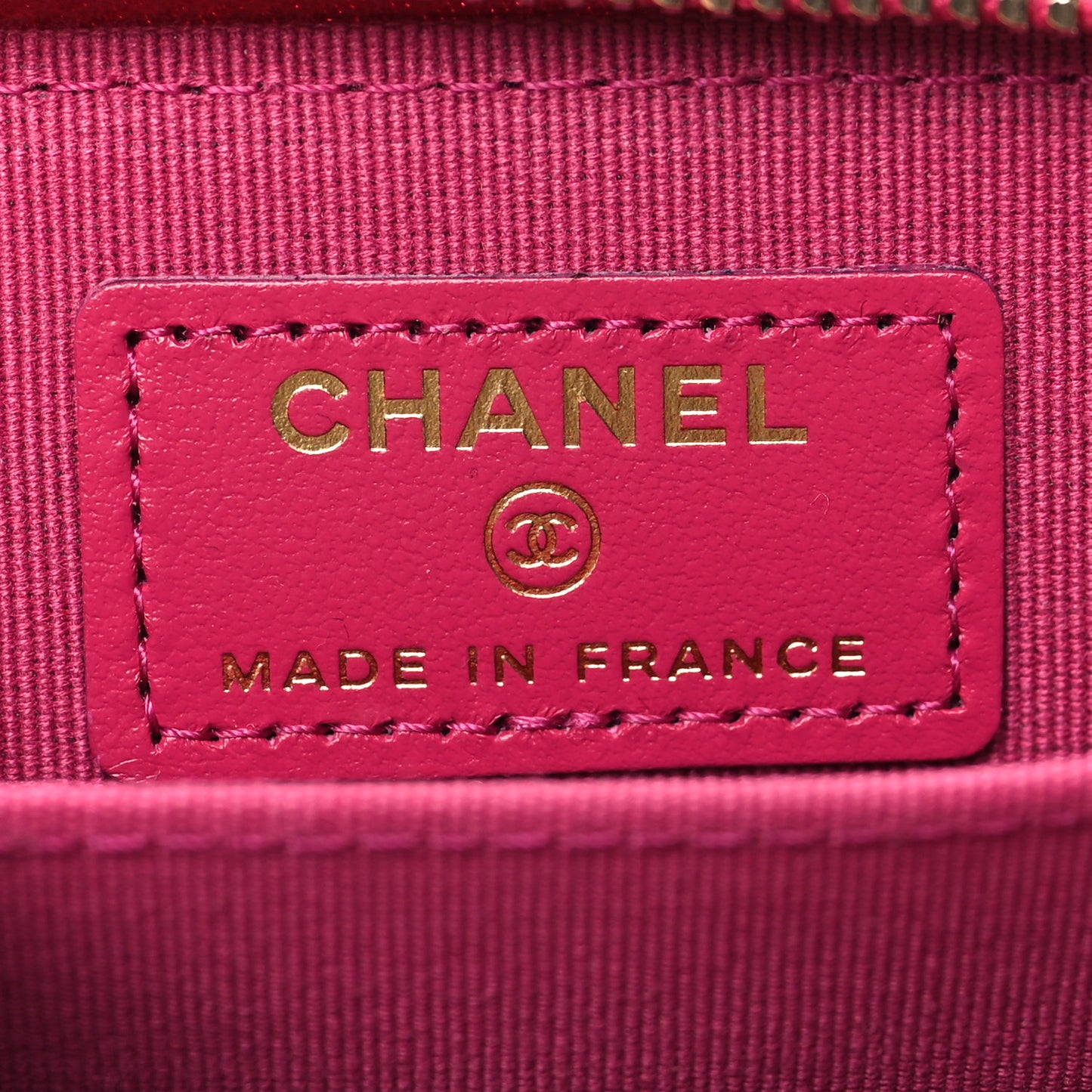 Caviar Quilted Zip Coin Purse Fuschia