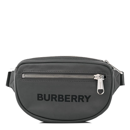 Burberry Econyl Logo Print Small Cannon Bum Bag Charcoal Grey 1 of 9
