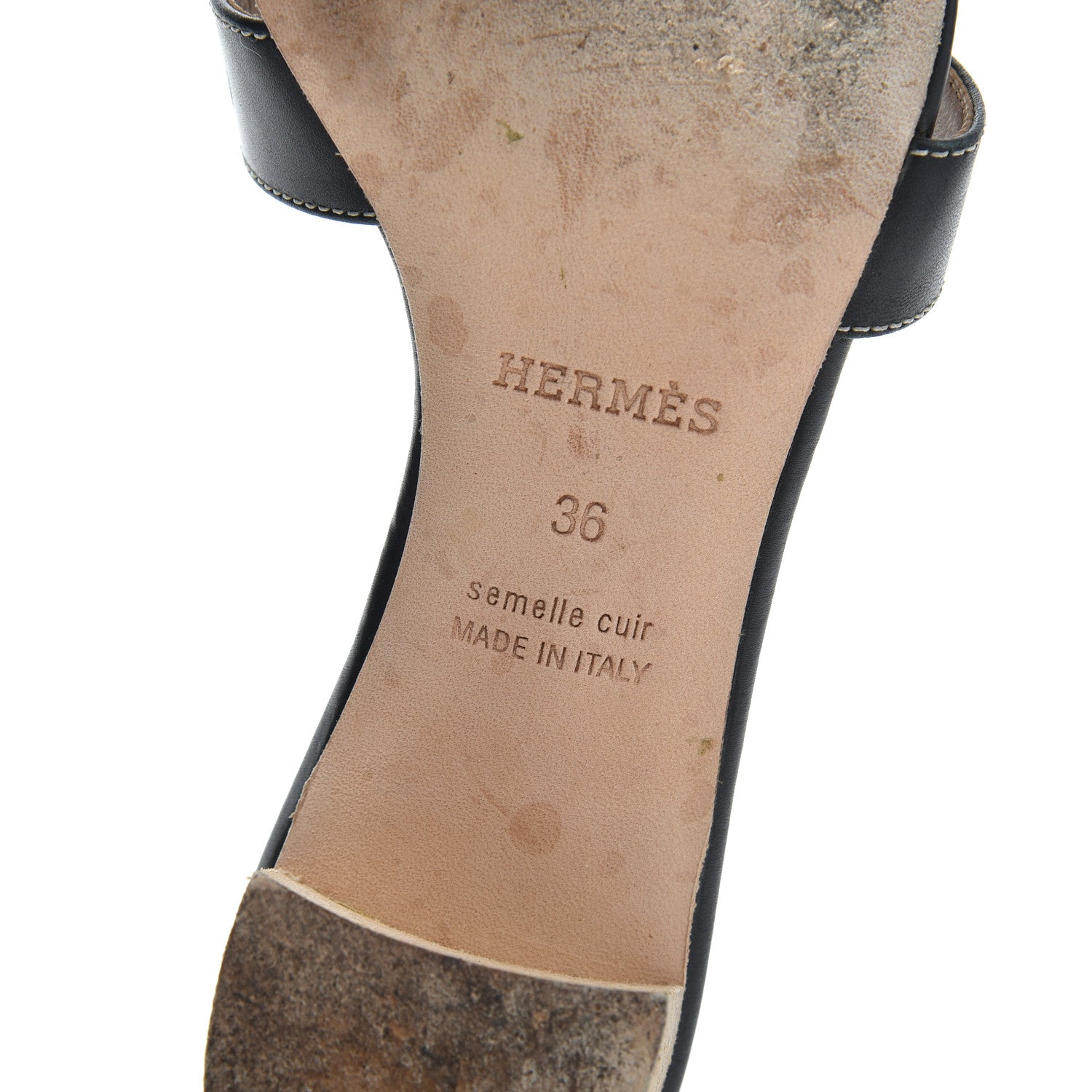 Hermes Calfskin Oasis Sandals 36 Black 12 of 18