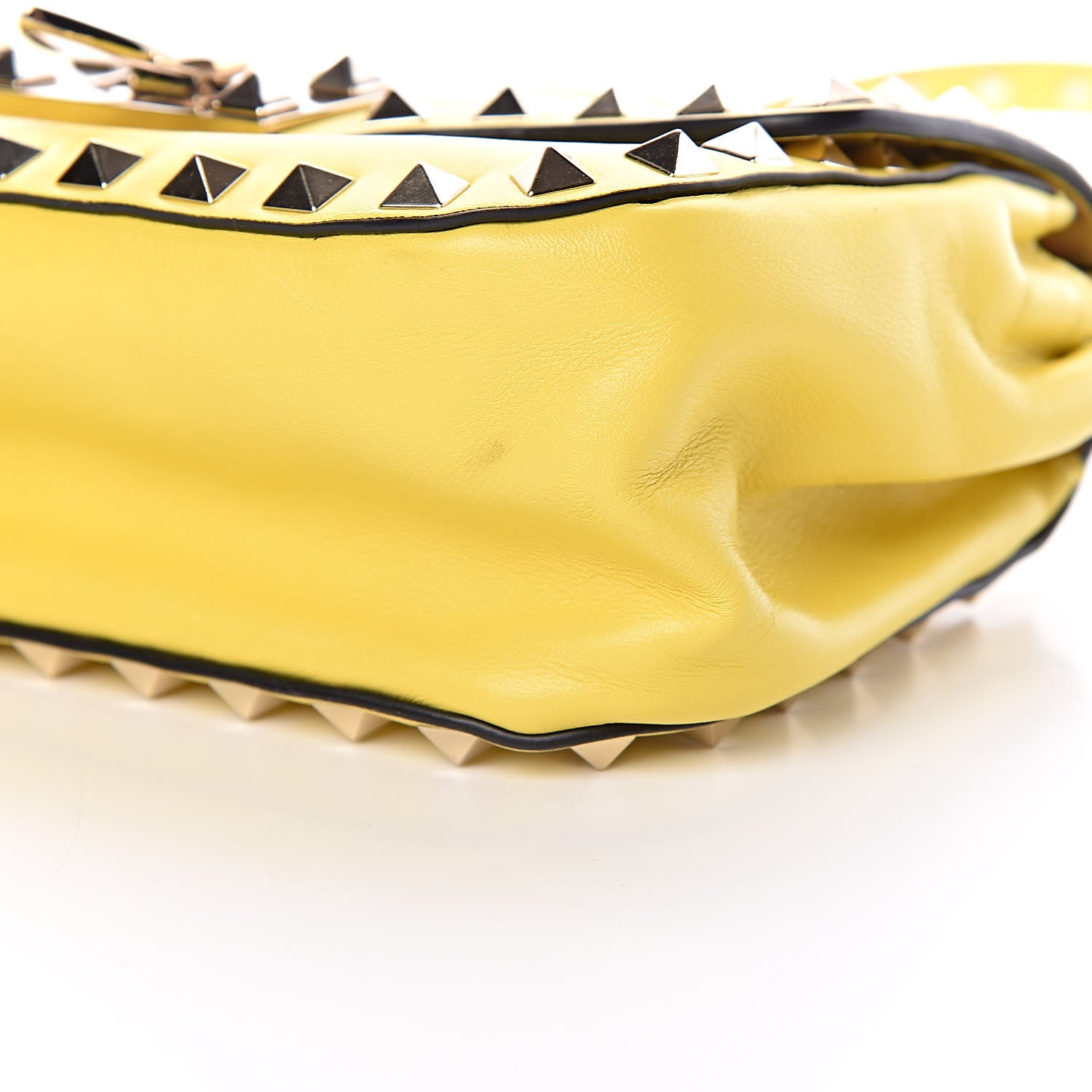 Valentino Garavani Vitello Mini Rockstud Flap Saddle Crossbody Bag Naples Yellow 13 of 15