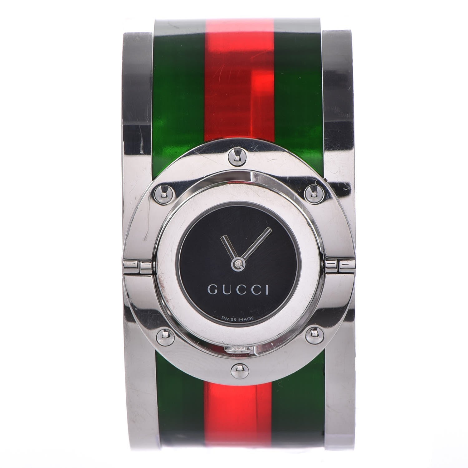 Gucci Stainless Steel Acetate 33mm Twirl Web Quartz Watch Black 1 of 10