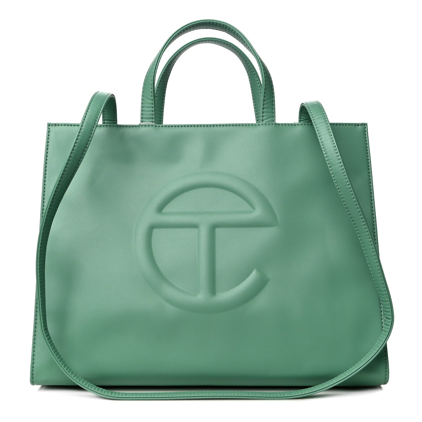 Vegan Leather Medium Shopping Bag Sage