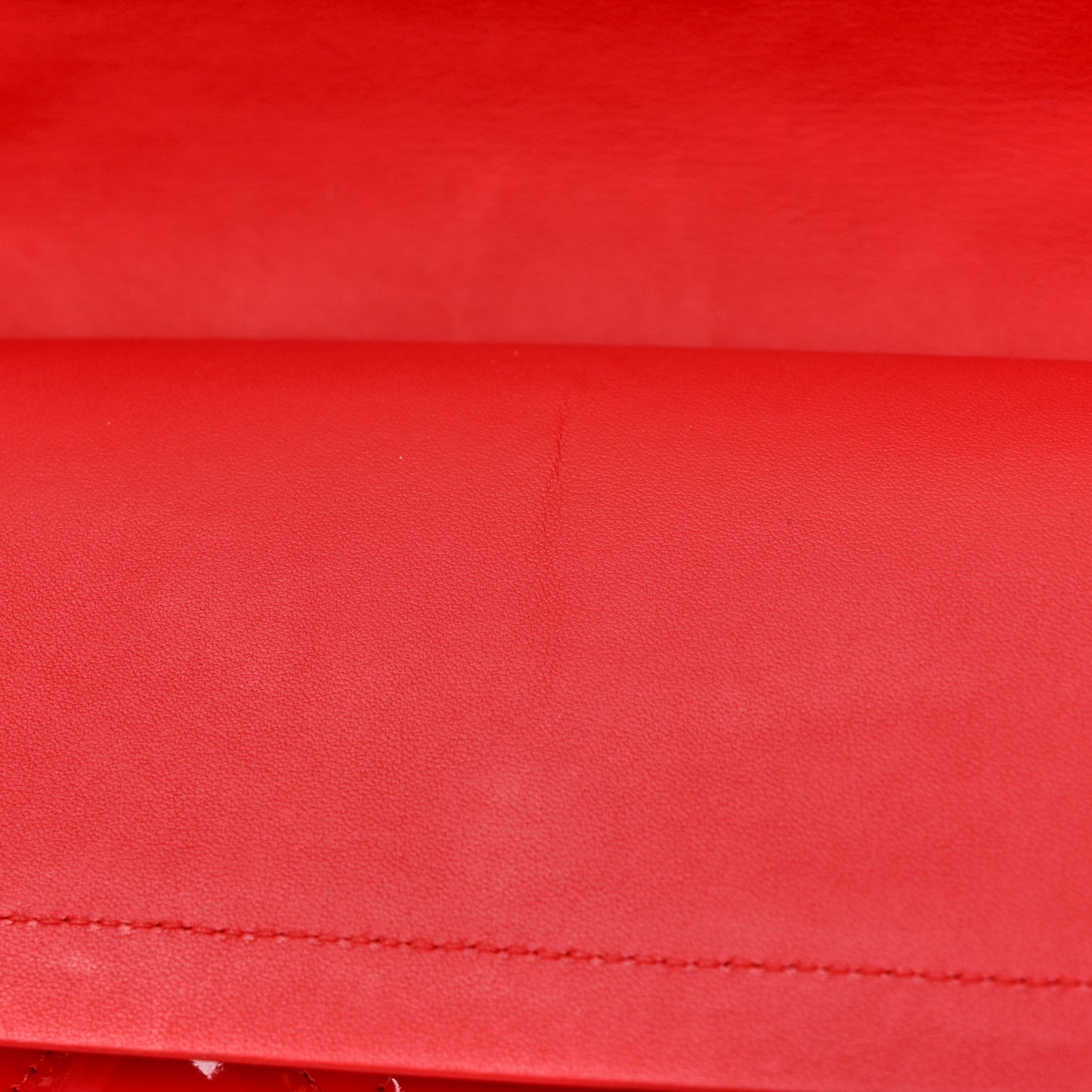 Patent Calfskin Quilted Medium Double Flap Red