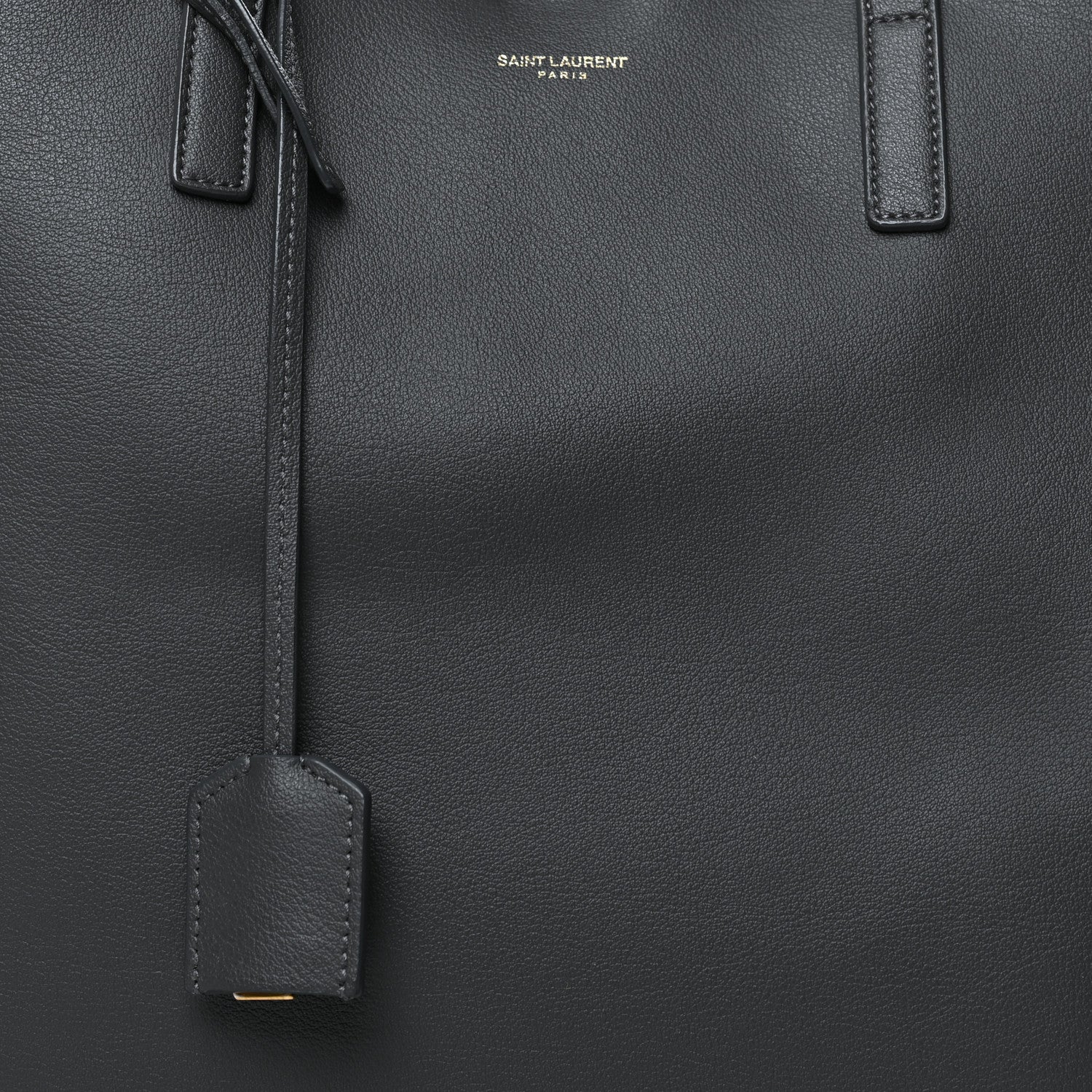 Saint Laurent Calfskin Large Shopping Tote Dark Grey 10 of 12