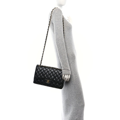 Chanel Lambskin Quilted Jumbo Double Flap Black 2 of 11