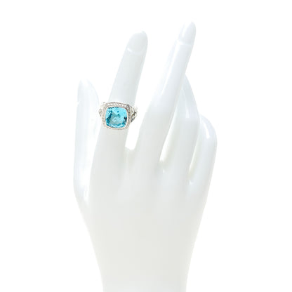 David Yurman Sterling Silver Diamond Blue Topaz 11mm Albion Ring 51 5.75 2 of 4