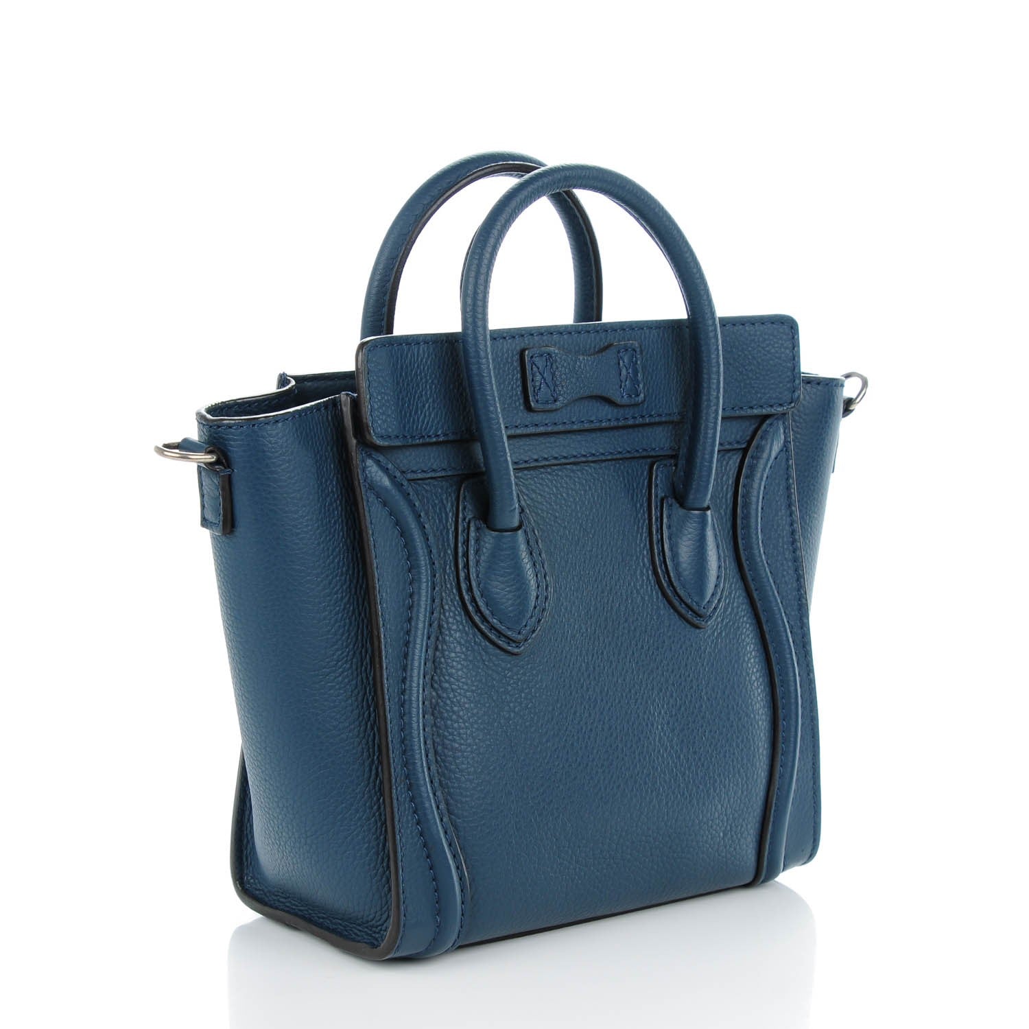 Celine Drummed Calfskin Nano Luggage Orage 3 of 8