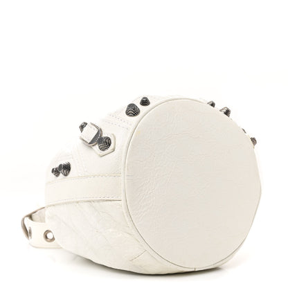 Balenciaga Agneau Arena Le Cagole Bucket Bag XS Optic White 5 of 17