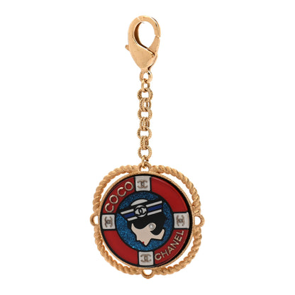 Chanel Resin Metal Pearl Lifesaver Bag Charm Red Blue Gold 1 of 4