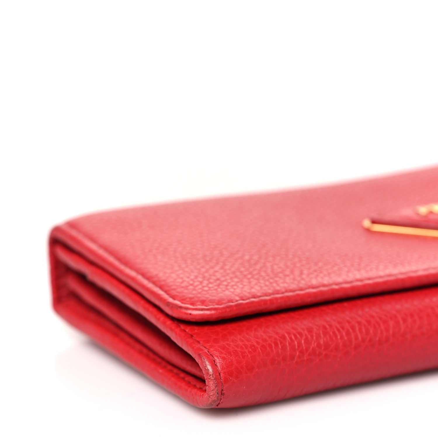 Prada Vitello Daino Continental Flap Wallet Fuoco 9 of 12