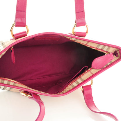 Burberry Haymarket Check Medium Regent Tote Dark Pink 5 of 11