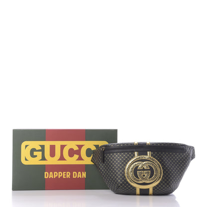 Gucci X DAPPER DAN Calfskin Laminated Ayers GG Micro Monogram Belt Bag Black 11 of 11