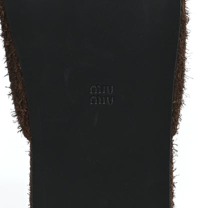 Miu Miu Scamosciato Slippers 38 Bruciato 7 of 9