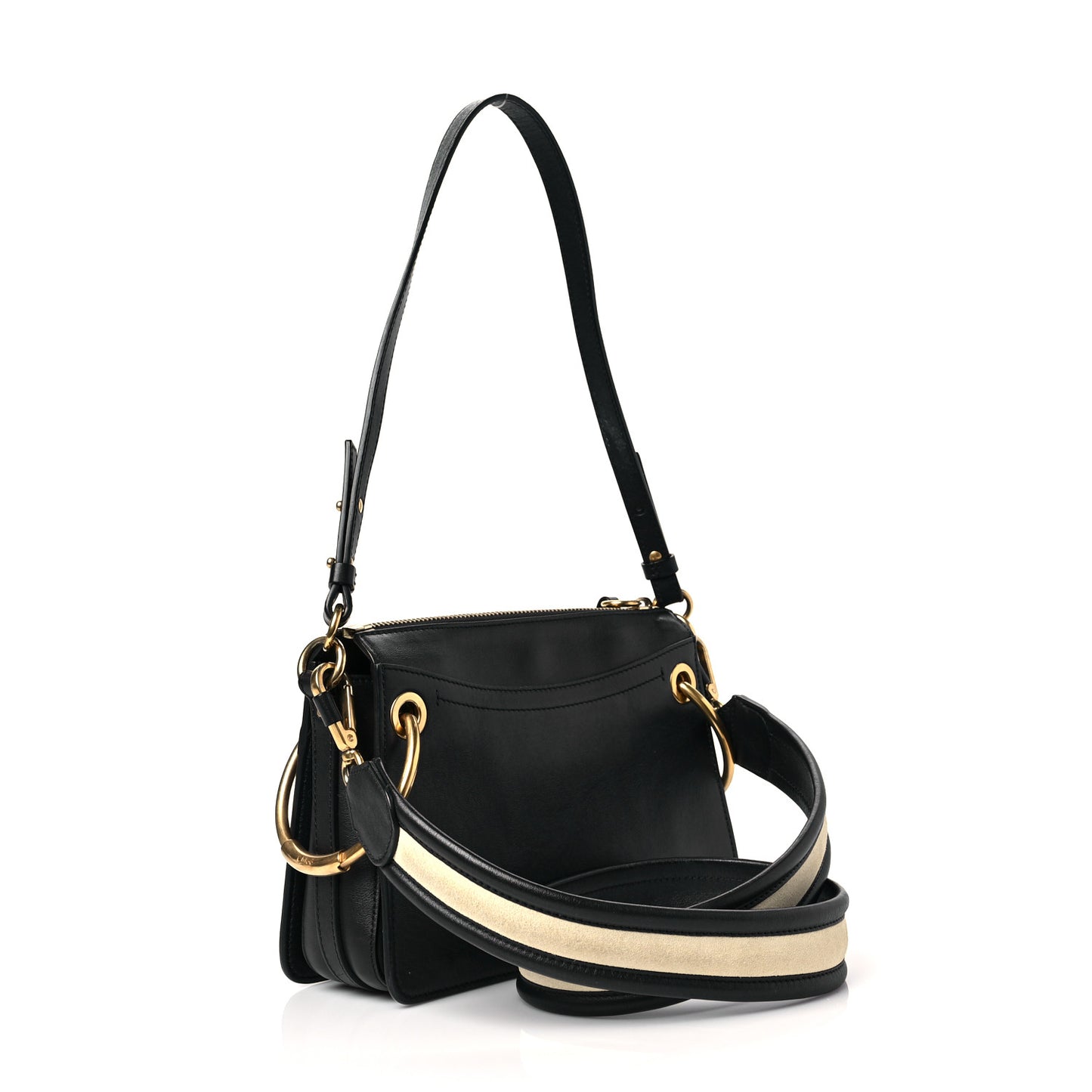 Smooth Calfskin Logo Small Roy Bag Full Blue