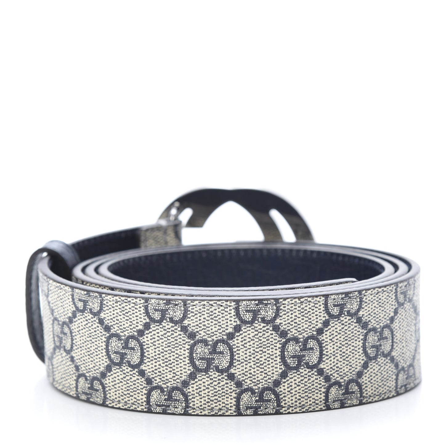 GG Plus Monogram Interlocking G Belt 105 42 Navy