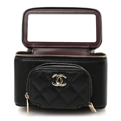 Chanel Caviar Quilted Top Handle Pocket Vanity Case Black 3 of 12