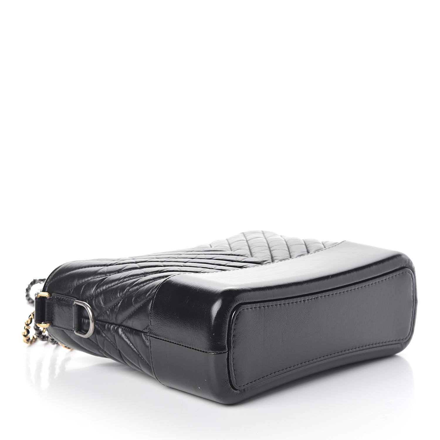 Chanel Aged Calfskin Chevron Quilted Medium Gabrielle Hobo Black 4 of 11