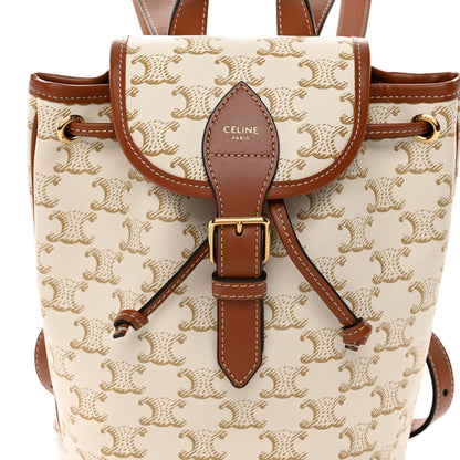 Celine Triomphe Canvas Calfskin Mini Folco Backpack White 7 of 9