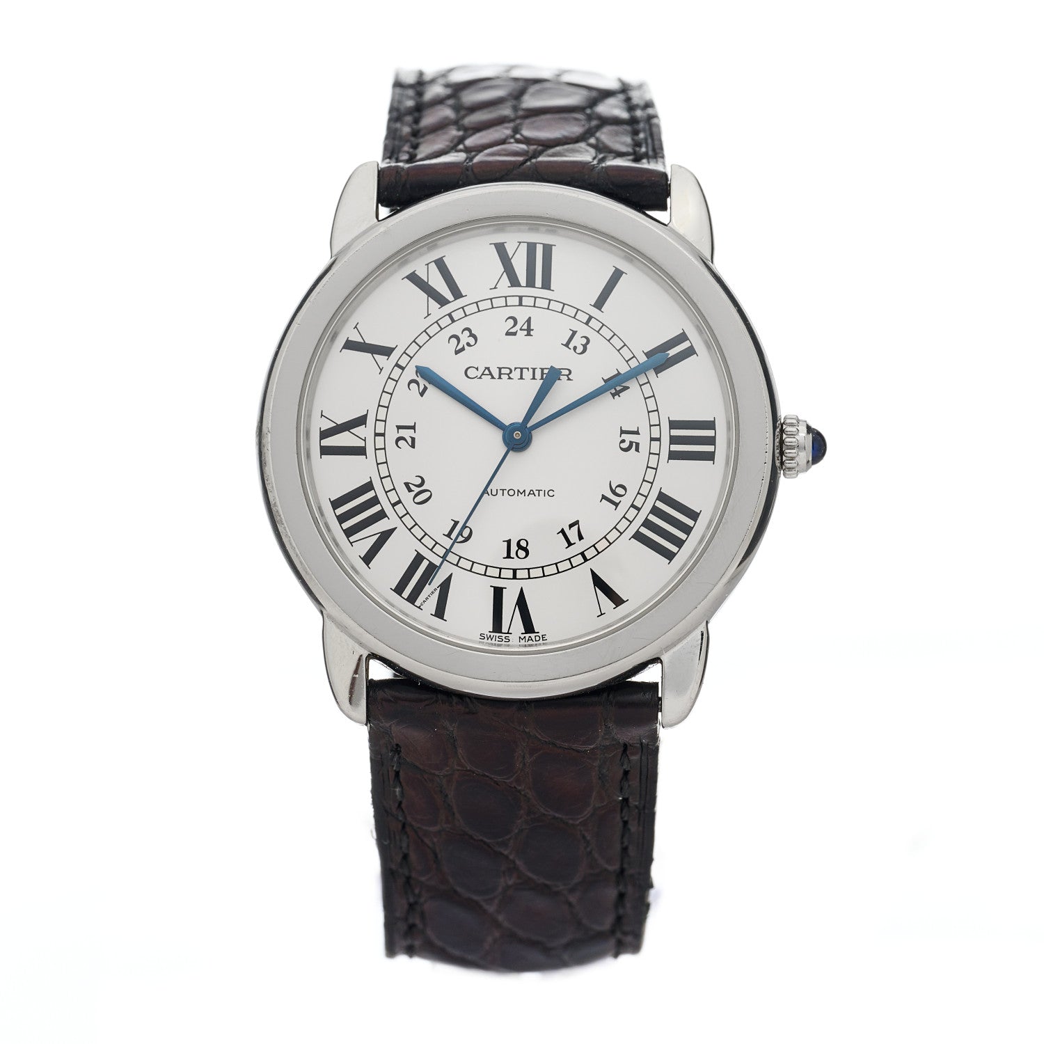 Cartier Stainless Steel Alligator 36mm Ronde Solo Automatic Watch 1 of 4
