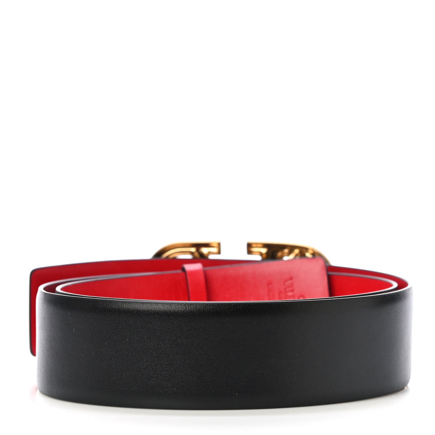 Valentino Garavani Glossy Calfskin VLogo Reversible 40mm Belt 80 Black Rouge Pur 3 of 7