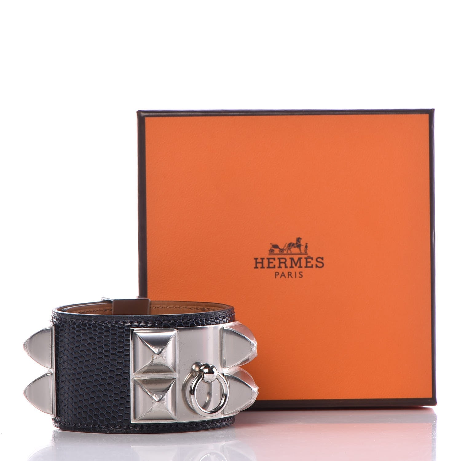 Hermes Lizard Collier De Chien CDC Bracelet T2 Bleu Indigo 7 of 7