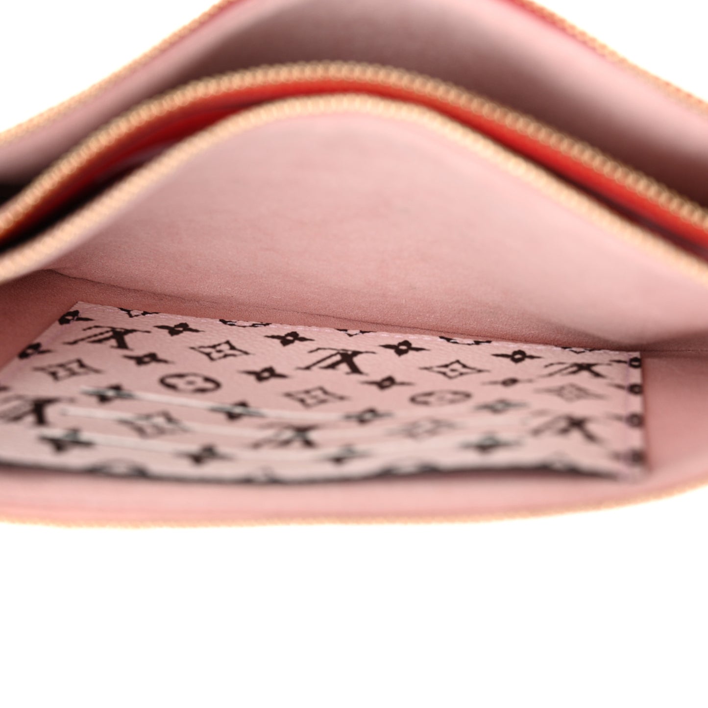 Monogram Giant Double Zip Pochette Rouge