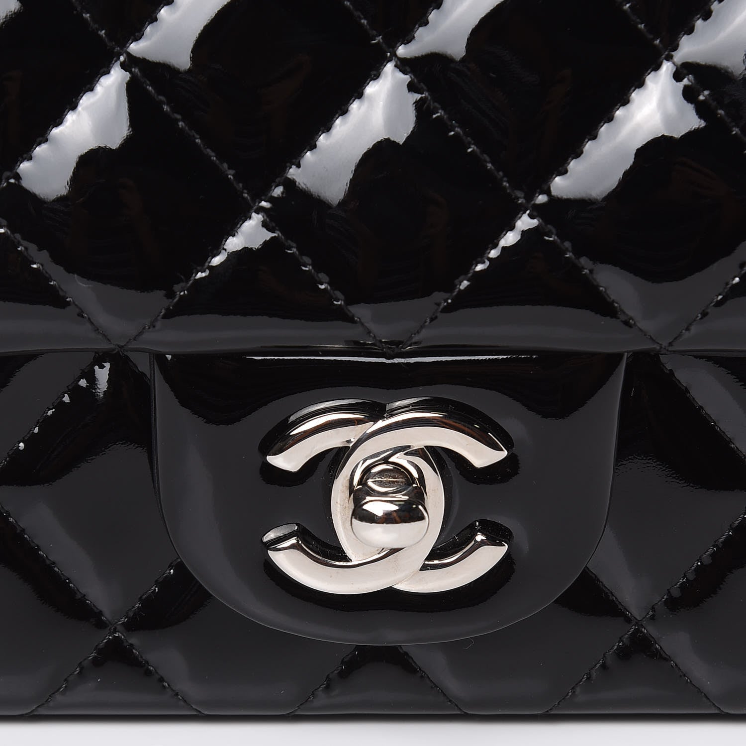 Chanel Patent Calfskin Quilted Mini Rectangular Flap Black 10 of 11