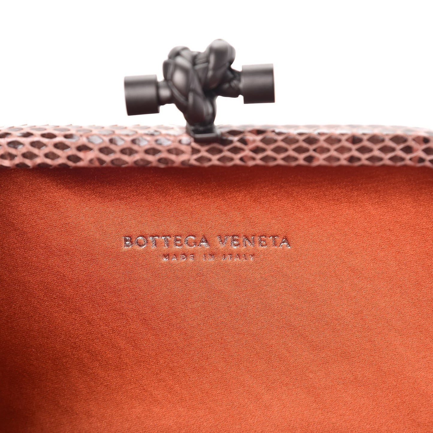 Satin Intreccio Impero Ayers Knot Clutch Orange