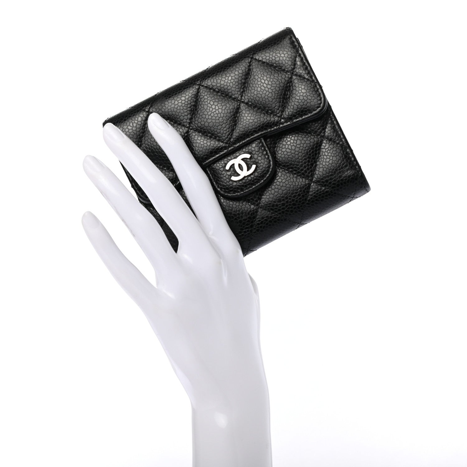Chanel Caviar Quilted Compact Flap Wallet Black 2 of 9
