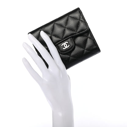 Chanel Caviar Quilted Compact Flap Wallet Black 2 of 9