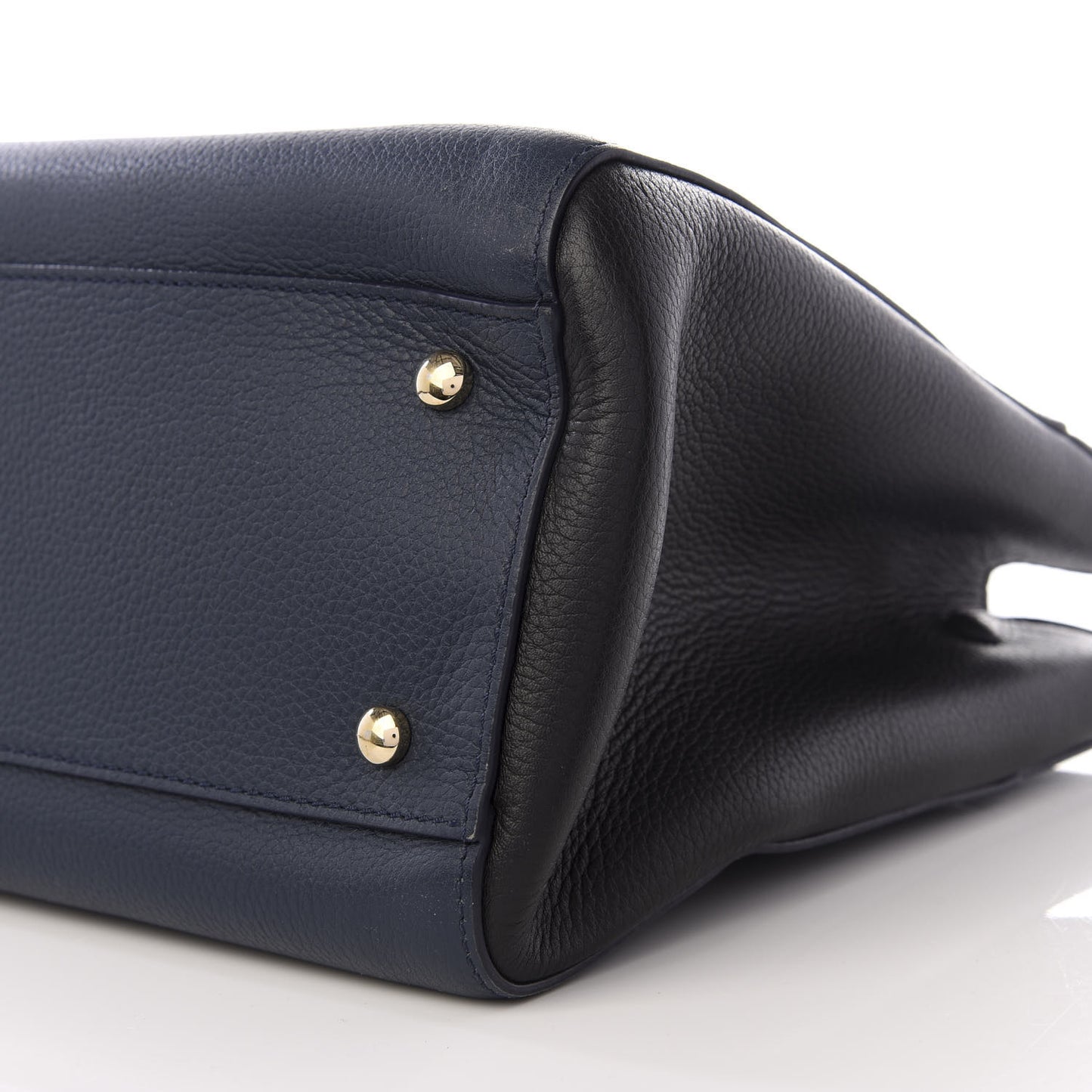 Grained Calfskin Small Neo Executive Shopper Tote Dark Blue
