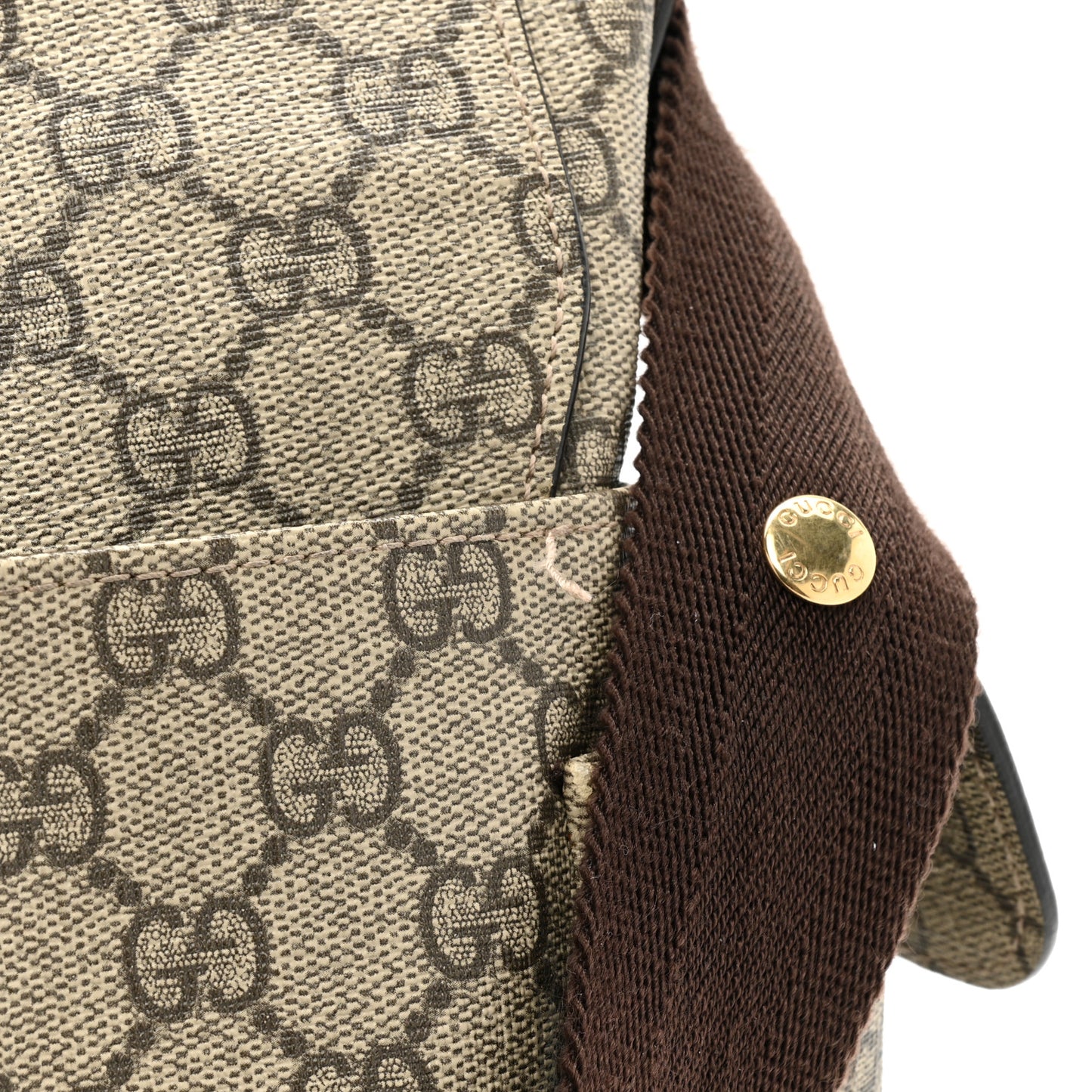 GG Plus Monogram Messenger Diaper Bag Dark Brown