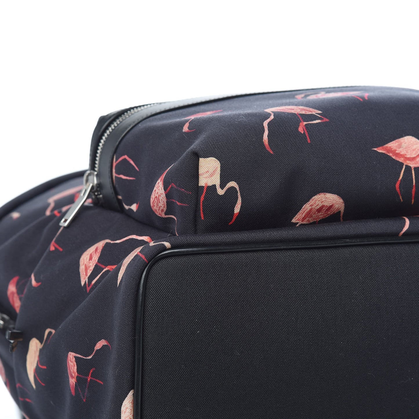 Nylon Canvas Flamingo Print City Backpack Pink Black