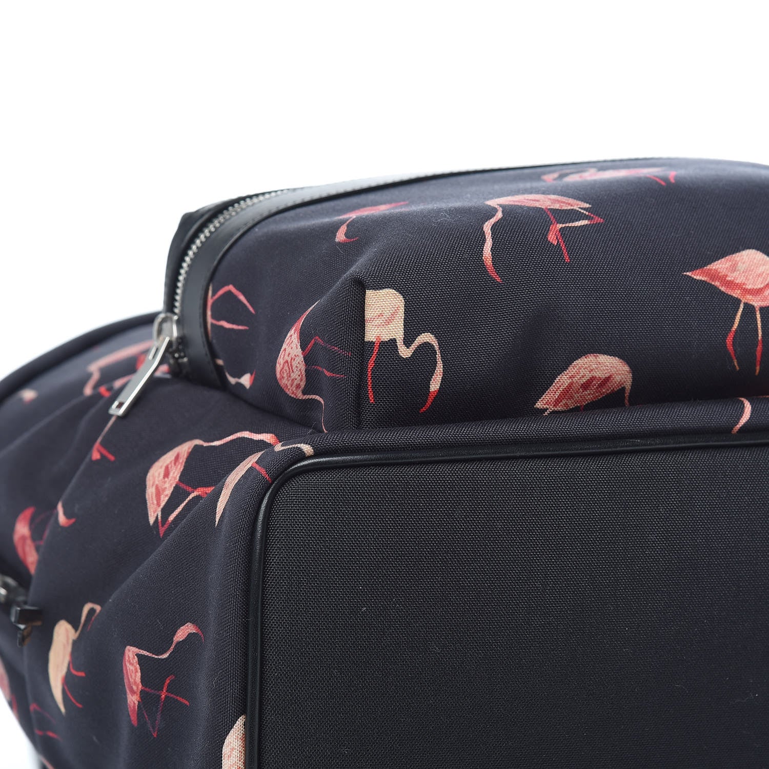 Saint Laurent Nylon Canvas Flamingo Print City Backpack Pink Black 8 of 10