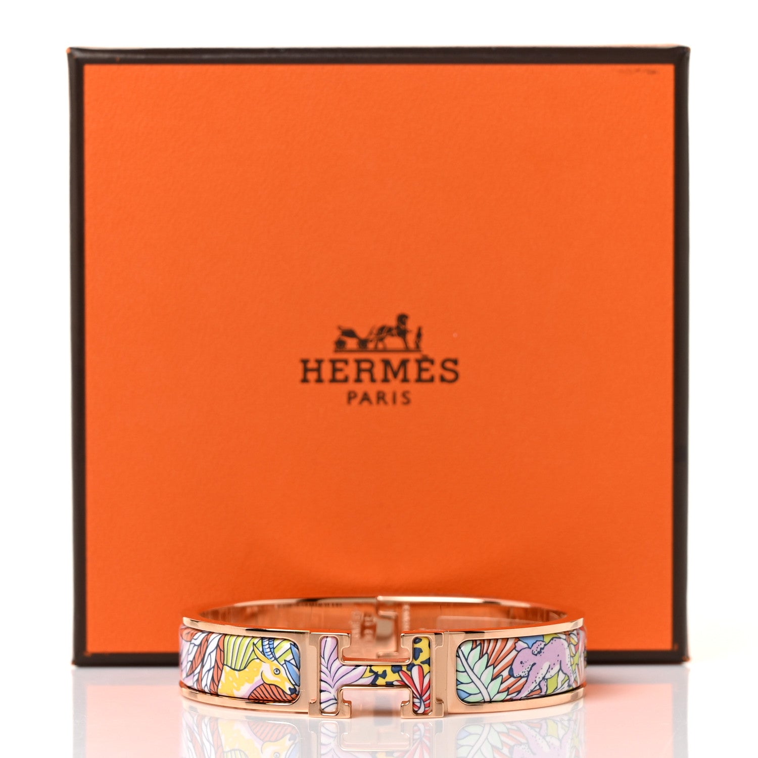 Hermes Enamel Narrow Print Animaux Camoufles Clic Clac H Bracelet PM 4 of 4