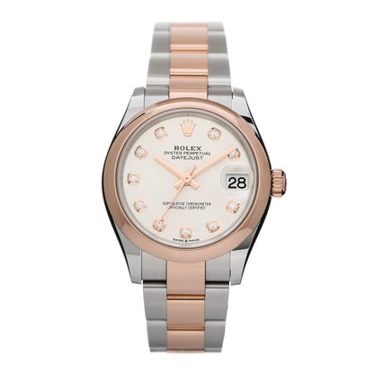 Rolex Stainless Steel 18K Everose Diamond 31mm Oyster Perpetual Datejust Watch Silver 178241 1 of 5